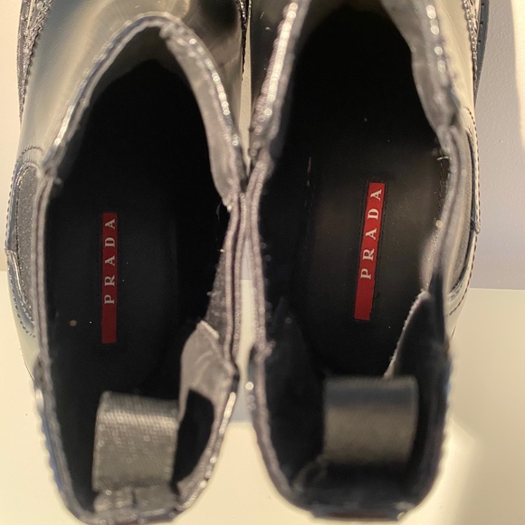Prada Spazzolato Wing Tip Chelsea Boots - Picture 8 of 8
